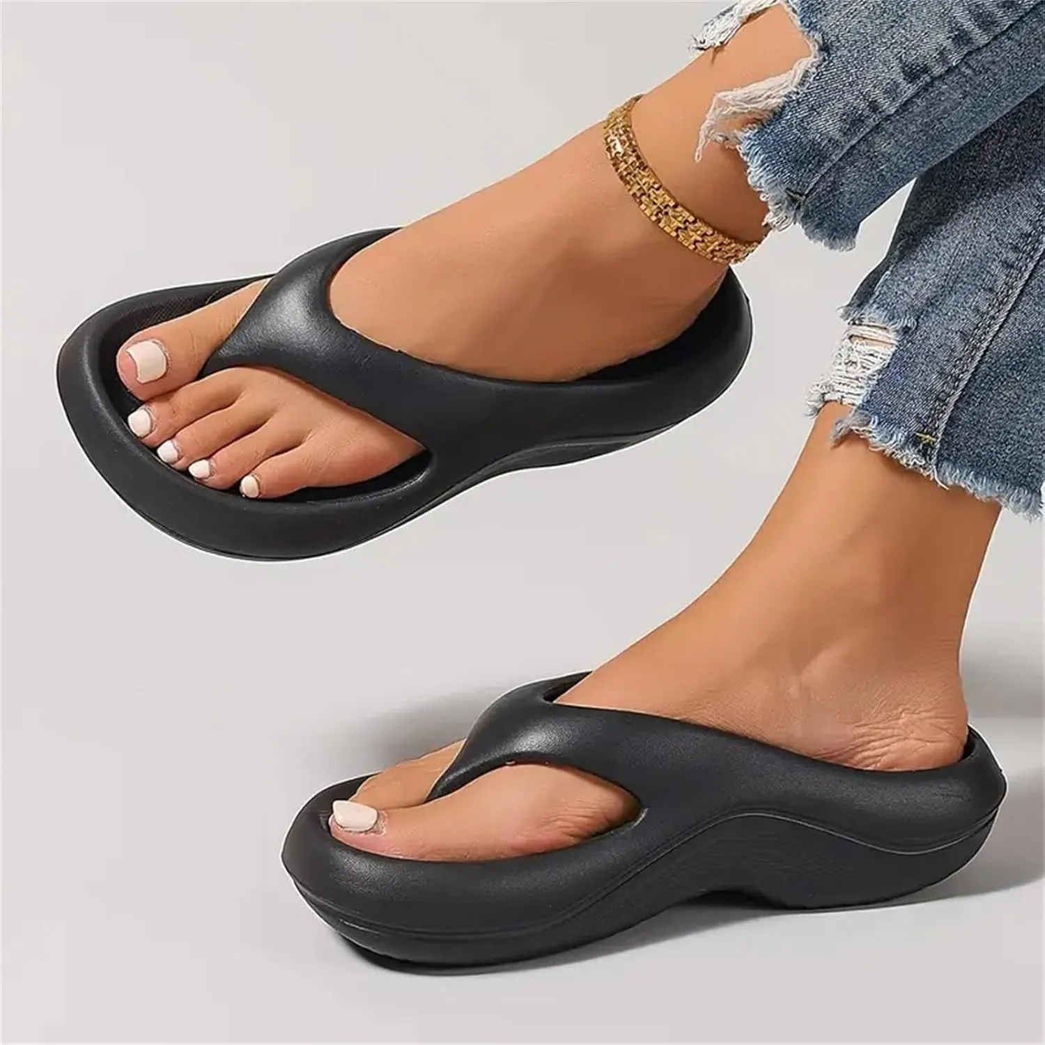 Pillow Flip Flops with Arch Support for Women Plantar Fasciitis Orthopedic Sandals Walking Platform Flipflops Pillow Soft Beach Shoes Non-slip Comfortable Lightweight Slippers Indoor and Outdoor