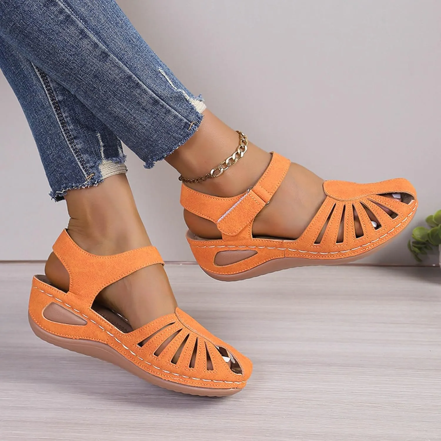 Platform Clogs for Women Closed Toe Wedge Sandals Slip On Walking Sandals Hollow Out Comfortable Vacation Sandals