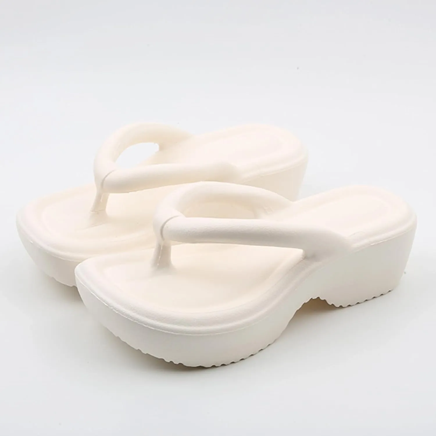 Platform Flip Flops for Women Wedge Arch Support Flip Flops Cushion Soft Rubber Midsole Platform Thong Sandals with Rubber Sole