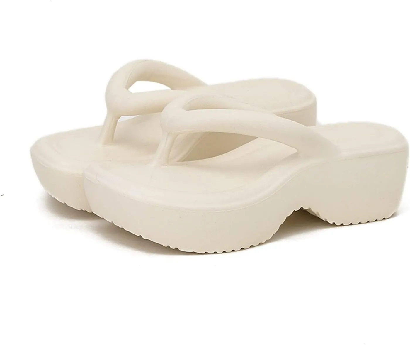 Platform Flip Flops for Women Wedge Arch Support Flip Flops Cushion Soft Rubber Midsole Platform Thong Sandals with Rubber Sole