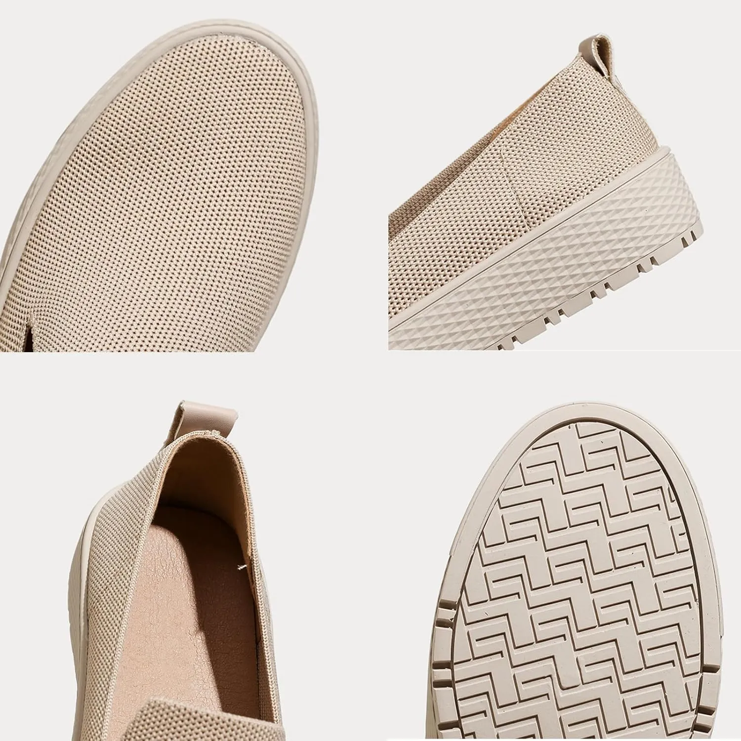 Platform Slip on Sneakers for Womens Slip On Sneakers Casual Knit Womens Walking Sneakers Platform Fashion Sneaker