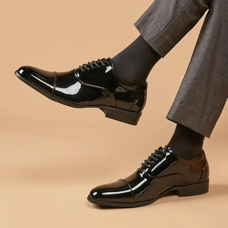 Premium Men's Business Formal Shoes Genuine Leather Oxfords with Cushioned Midsole & Slip-Resistant Tread