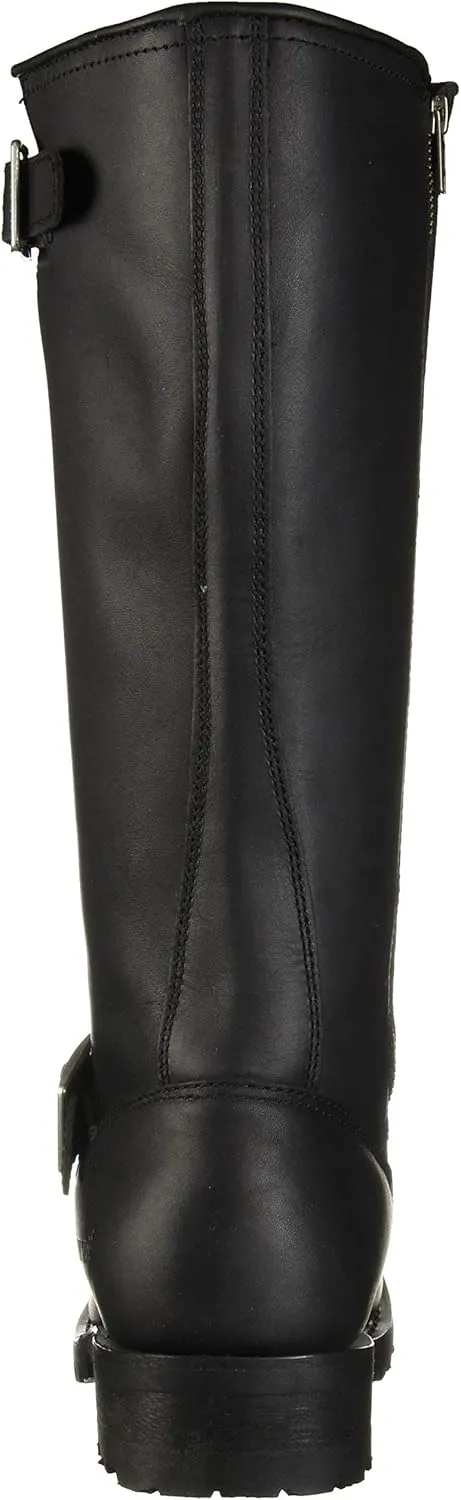 RIDETECS 16" Motorcycle Men’s Side Boot Zipper Oiled Leather Boots