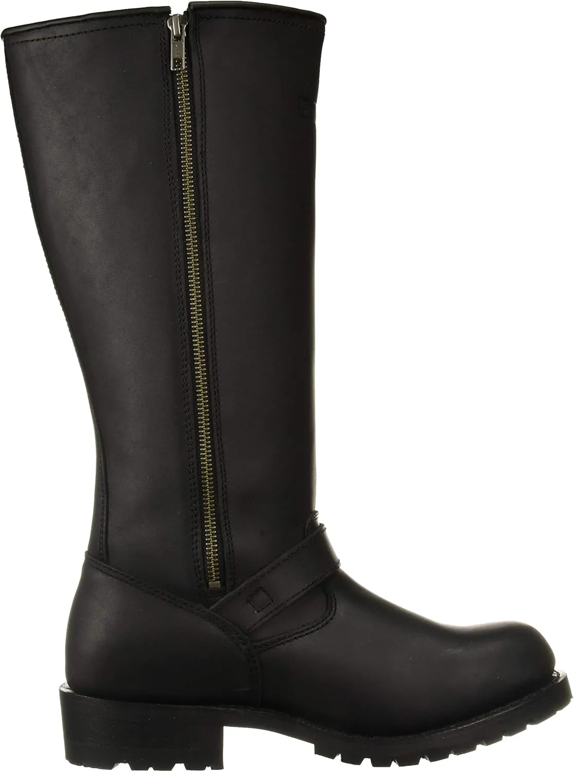 RIDETECS 16" Motorcycle Men’s Side Boot Zipper Oiled Leather Boots