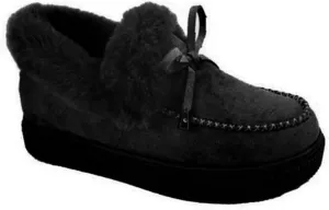SACFOF Women's Winter Flat Boots Warm Durable Shoes Fur Lining Ankle Snow Boots Loafer Flats Platform Thick Plush Shoes