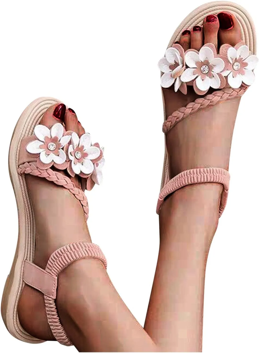 Sandals Breathable Women's Roman Outdoor Diamond Fashion Leisure Shoes Casual Women's Bling Flat Sandals for
