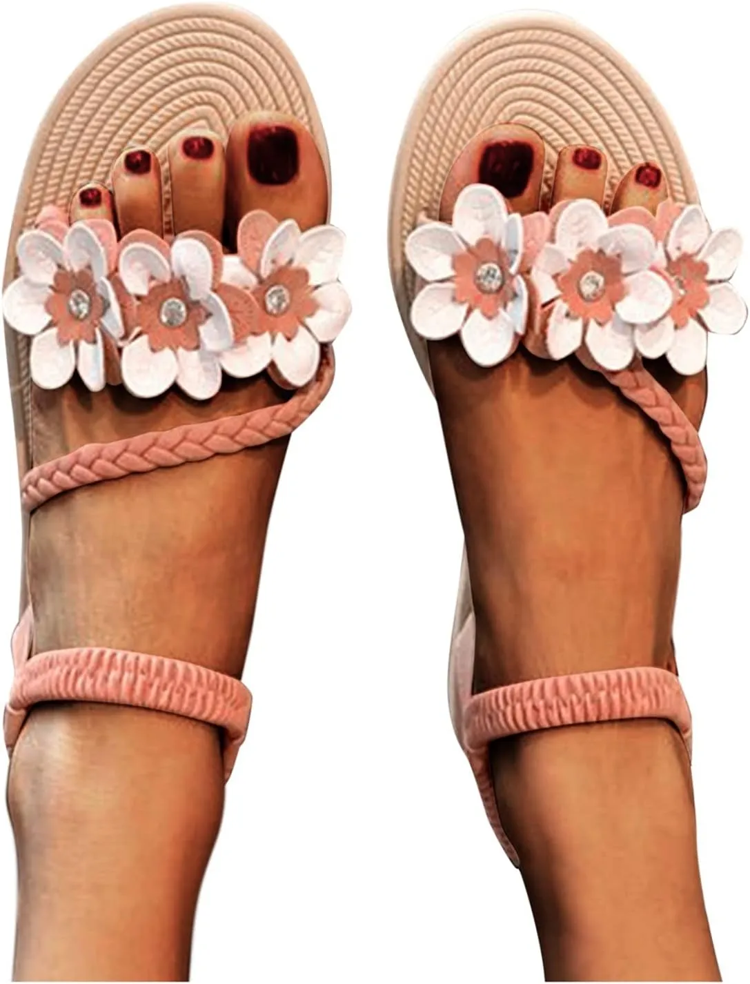 Sandals Breathable Women's Roman Outdoor Diamond Fashion Leisure Shoes Casual Women's Bling Flat Sandals for
