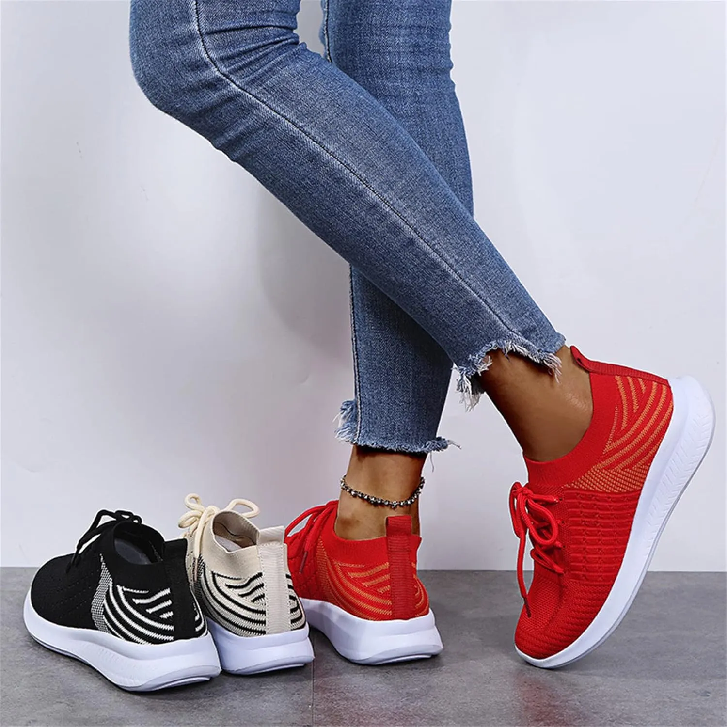 Shoes For Women Sneakers Wide Width Walking Shoes Sock Sneakers Mesh Slip On Lady Girls Jazz Dance Shoes