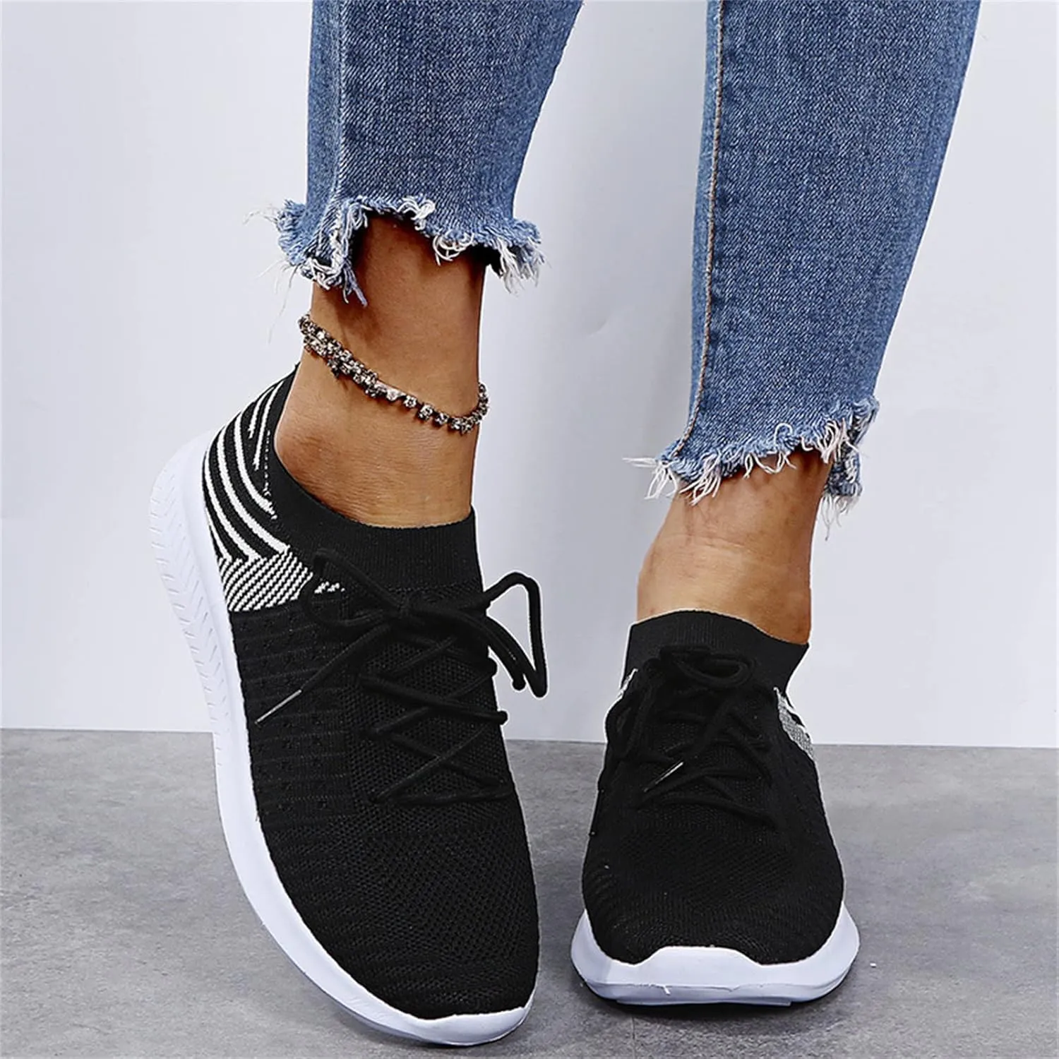 Shoes For Women Sneakers Wide Width Walking Shoes Sock Sneakers Mesh Slip On Lady Girls Jazz Dance Shoes