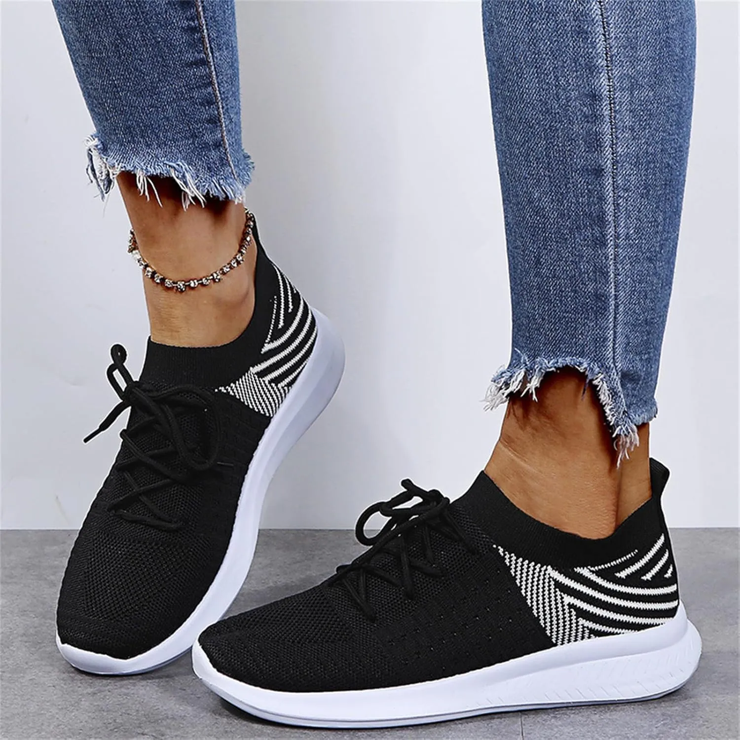 Shoes For Women Sneakers Wide Width Walking Shoes Sock Sneakers Mesh Slip On Lady Girls Jazz Dance Shoes