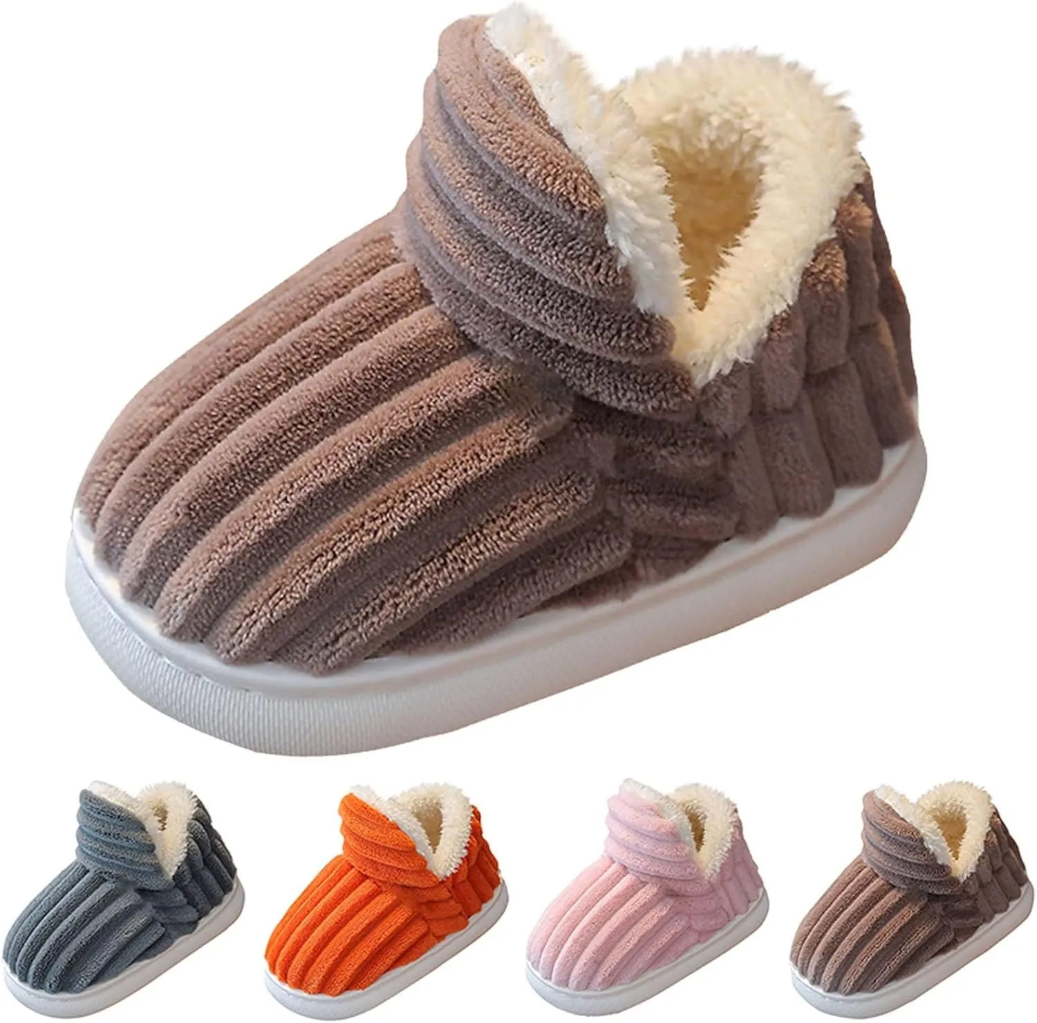 Slipper Booties Kids Flat Cozy Stylish Slipper, Winter Fuzzy Warm Cute Non-Slip Thick-Soled Cozy Children House Shoes