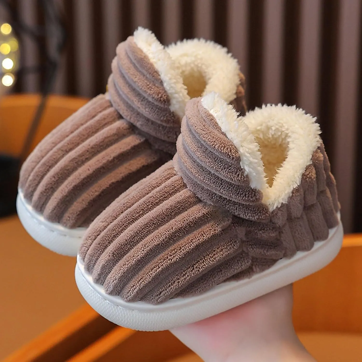 Slipper Booties Kids Flat Cozy Stylish Slipper, Winter Fuzzy Warm Cute Non-Slip Thick-Soled Cozy Children House Shoes