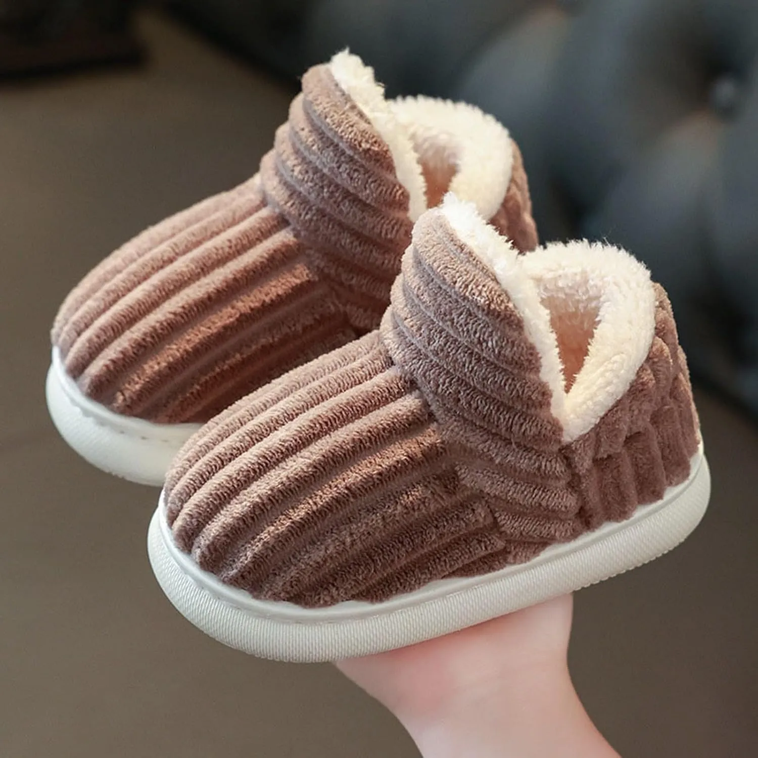 Slipper Booties Kids Flat Cozy Stylish Slipper, Winter Fuzzy Warm Cute Non-Slip Thick-Soled Cozy Children House Shoes