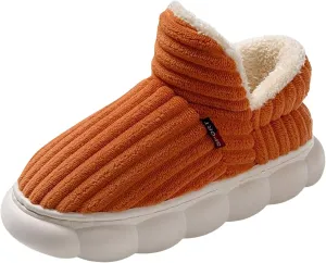 Slippers for Women, Warm Memory Foam Closed Back Winter Slippers Cozy Soft Faux Fur Plush Fuzzy Collar Indoor Slippers