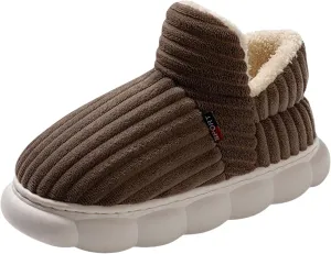 Slippers for Women, Warm Memory Foam Closed Back Winter Slippers Cozy Soft Faux Fur Plush Fuzzy Collar Indoor Slippers