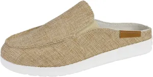Smoneyful Women Orthopedic Slip On Loafers, Canvas for Comfort, Arch Support for Plantar Fasciitis, Lightweight Open Back Flats, Closed Toe for Walking Pain Relief