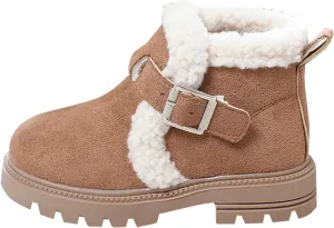 Snow Boots for Girls Boots Kids Boys Girls Winter Zipper Warm Faux Fur Fuzzy Cozy Walking Ankle Boots