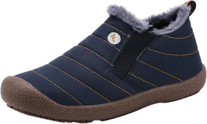 Snow Boots for Women Faux Furry Lined Ankle Booties Low Heel Leather Fashion Slip on Comfortable Fall Winter Boots Black Zipper Retro Ladies Boots Women Booties