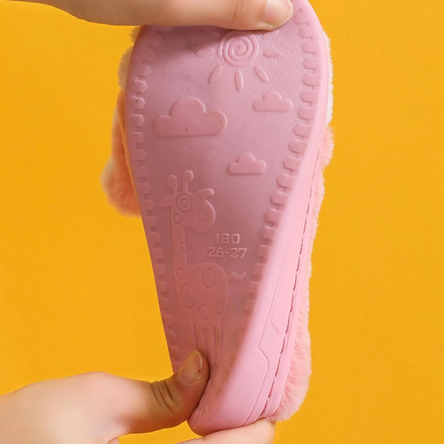 Sole Leather Bunny Ear Slippers for Toddler Baby Boys Girls Kids Fuzzy Non Slip Ankle Flat Shoes Indoor Bedroom Slipper