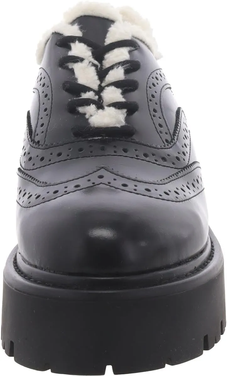 Steve Madden Womens Rudi Perforated Lace-Up Oxfords