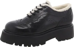 Steve Madden Womens Rudi Perforated Lace-Up Oxfords
