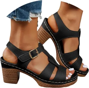 Summer Sandals for Women 2025 Dressy Comfortable Chunky Heels Open Toe Ankle Strap Low Heel Sandals Casual Slip On Block Heels Dress Shoes for Work Dating Party