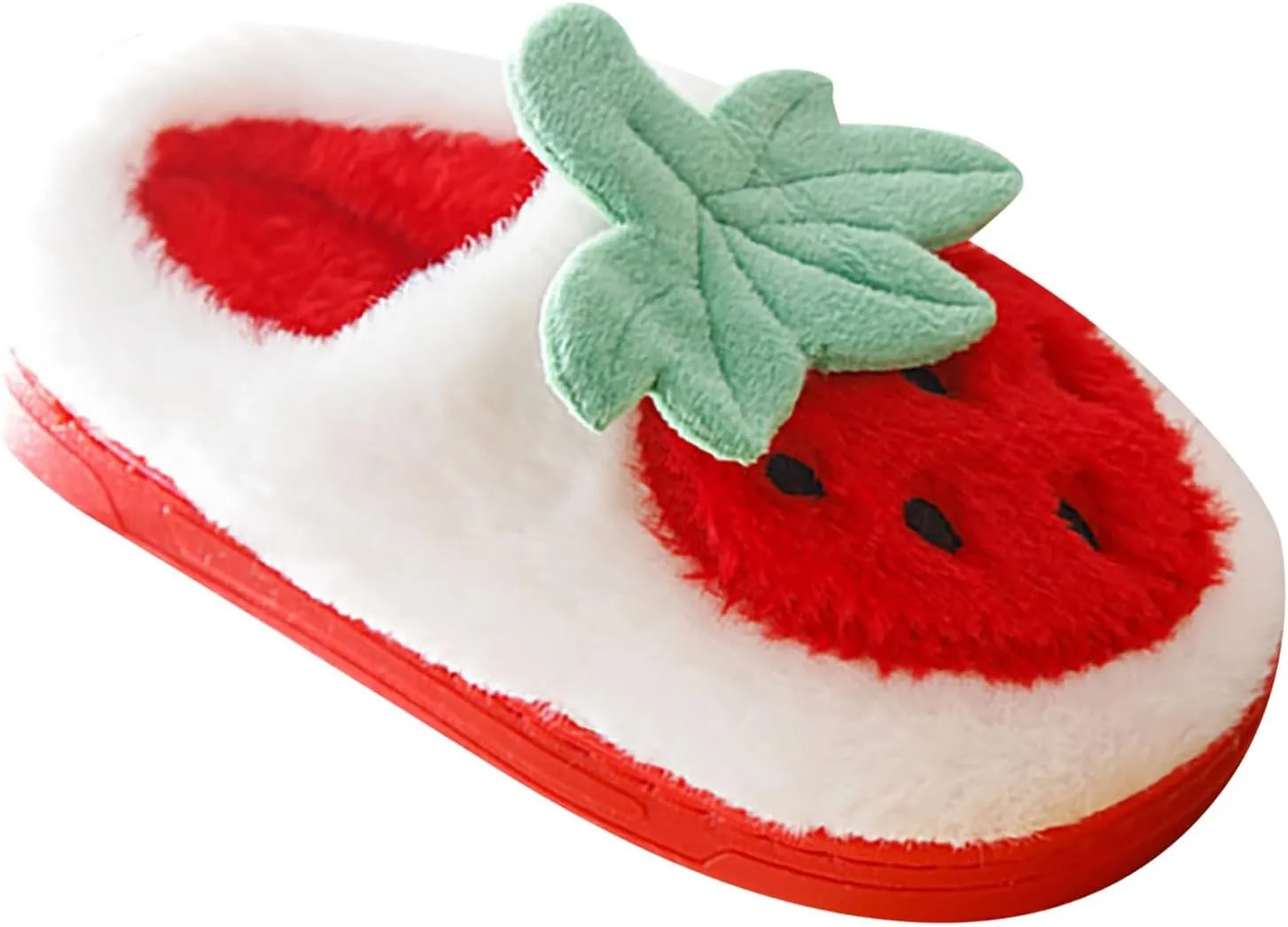 Sweet Strawberry Slippers for Toddler Kids Winter Cute 𝐂ozy House Shoes Girl Boy Warm Fleece House Slippers