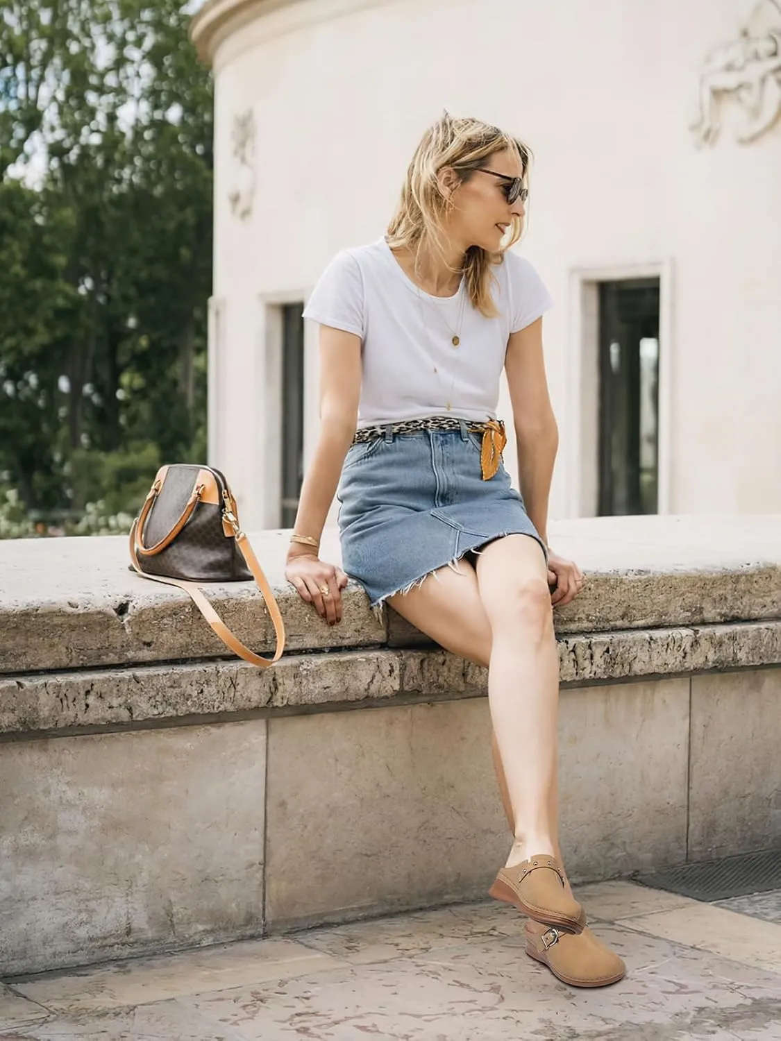 TEMOFON Clogs for Women Slip on Mules: Walking Comfortable, Non Slip, Closed Toe Sandals, Casual Summer Shoes Black Navy Brown Size 5-11
