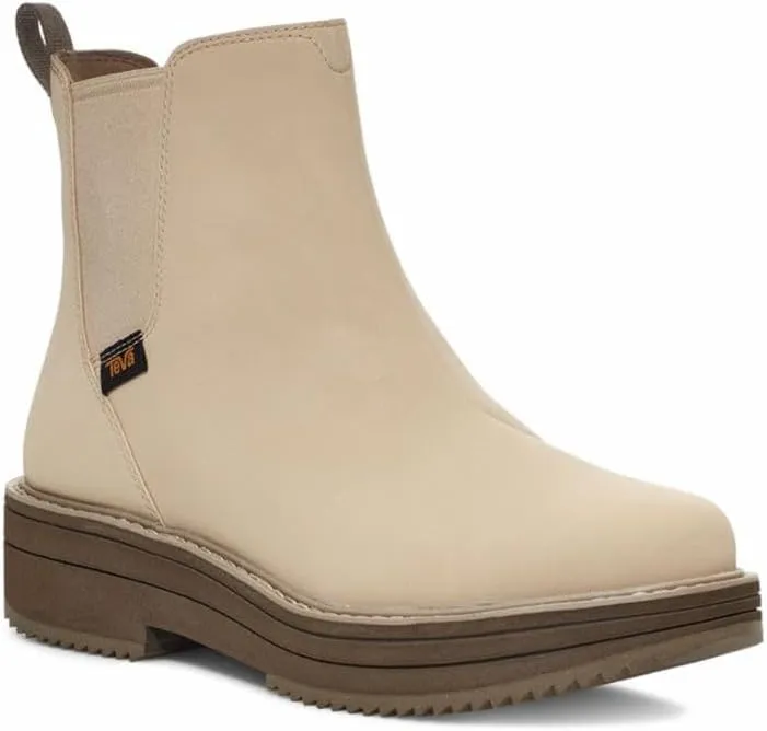 Teva Women's Midform Chelsea Comfortable Water-Resistant Flat Platform Leather Boots