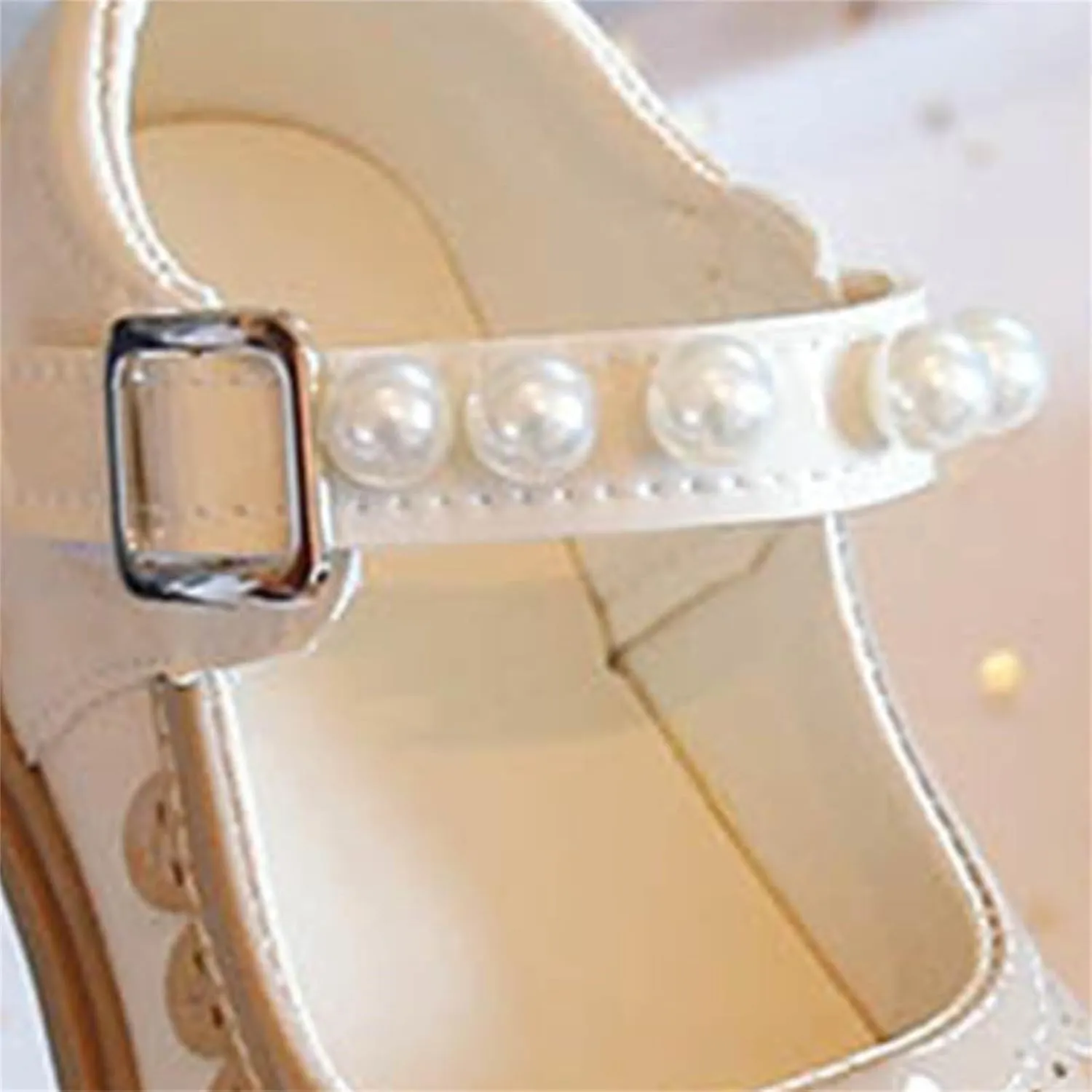 Toddler Baby Mary Jane Shoes Girls Flower Dress Shoes Wedding Party School Softy Ankle Pearl Strap Ballet Flats