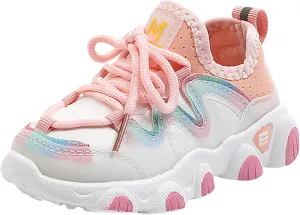 Toddler Boys Girls Sneakers Kids Water Proof Leather Shoes Lightweight Anti-Slip Tennis Walking Sock Shoes