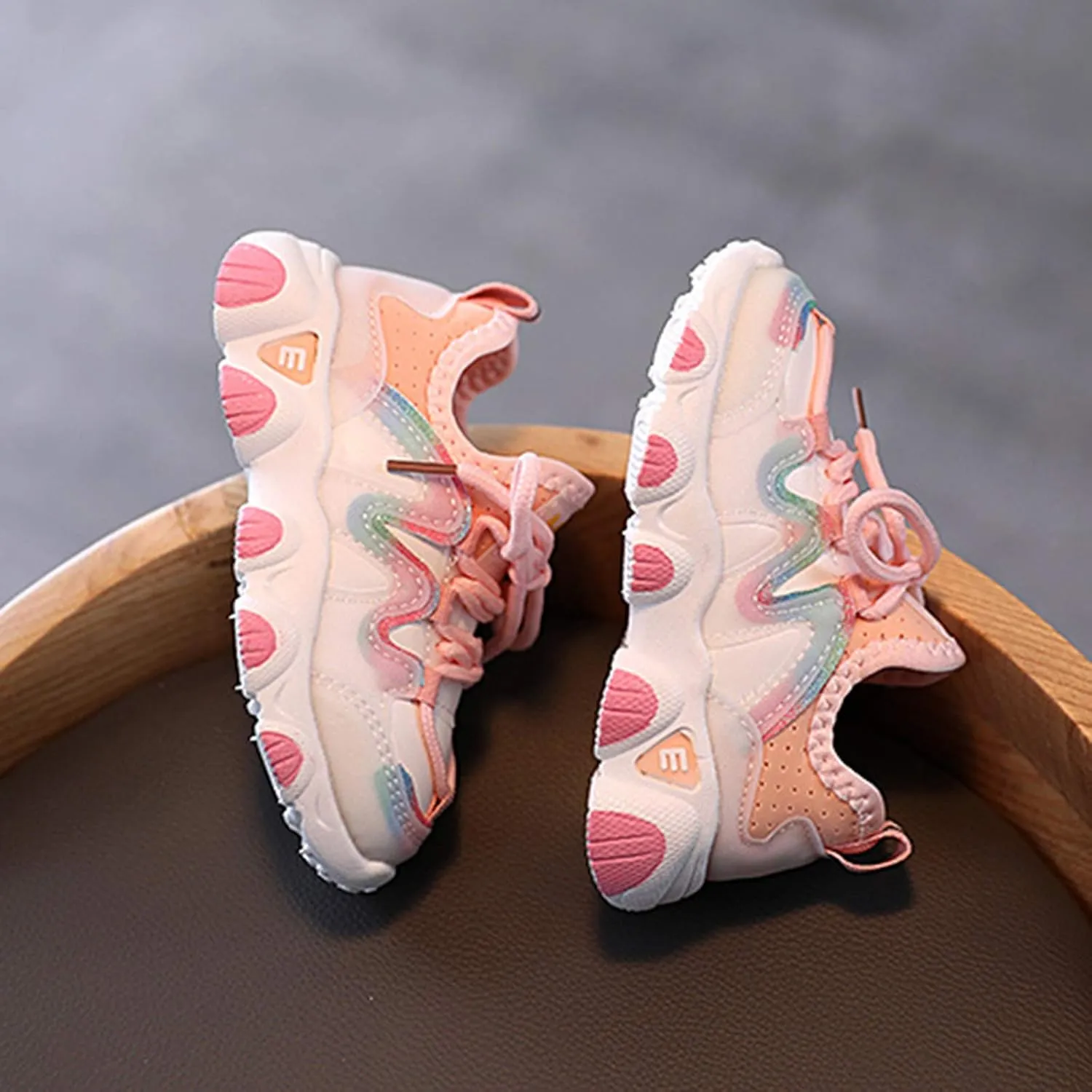 Toddler Boys Girls Sneakers Kids Water Proof Leather Shoes Lightweight Anti-Slip Tennis Walking Sock Shoes