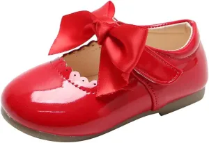 Toddler Flower Girl Shoes Girl Ballet Flat Party School Shoes Wedding Princess Leather Dress Shoes with Bow