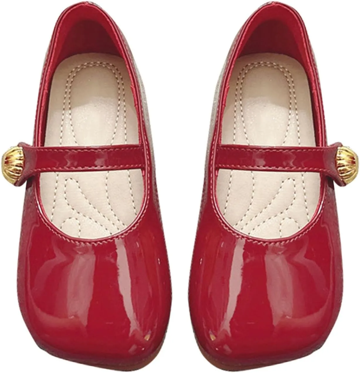 Toddler Girl Dress Shoes Mary Jane Flat with Hook and Loop Straps Girls' Shoes for School, Girls Mary Jane Shoes