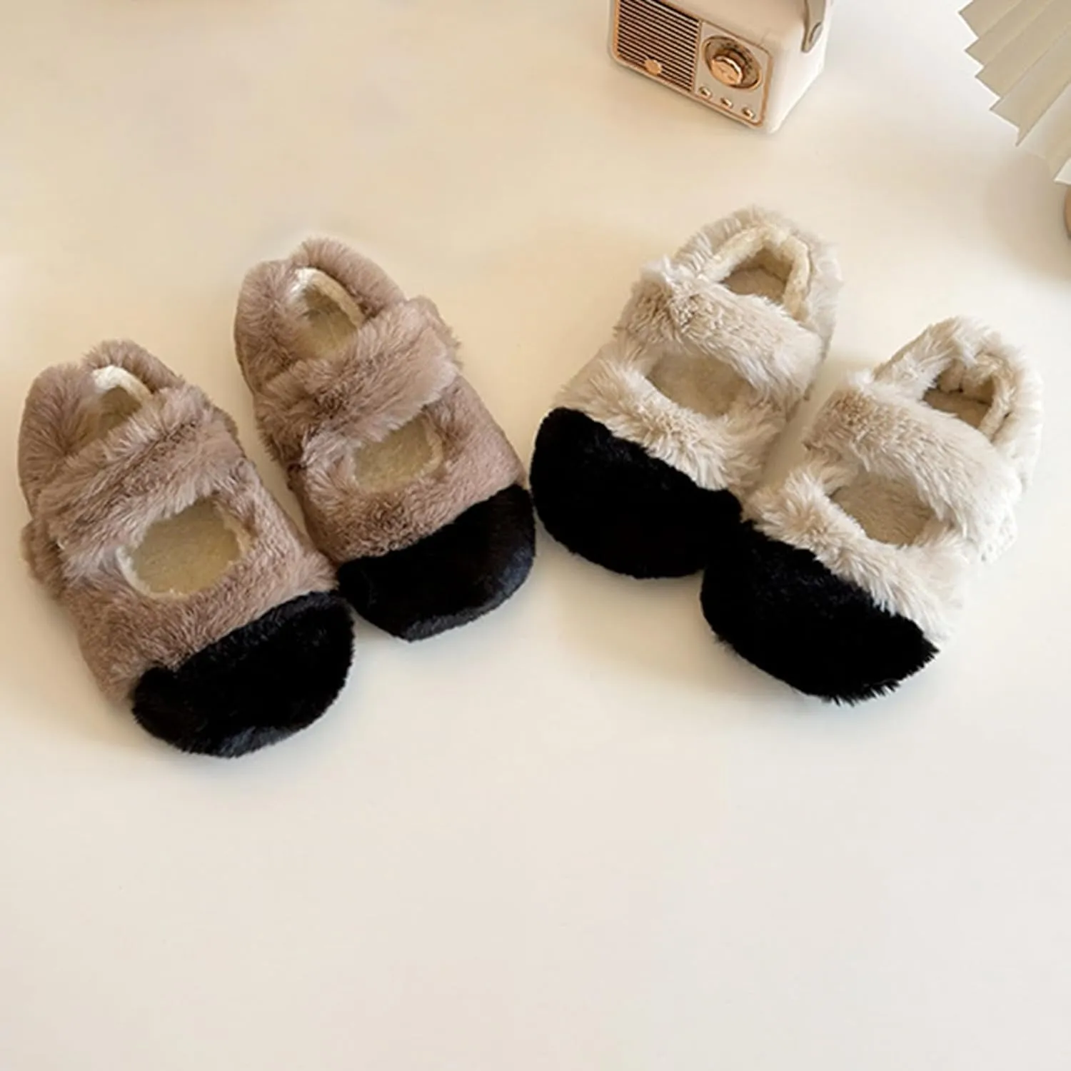 Toddler Girl House Slippers Cotton Comfy House Slippers Bedroom Slippers Winter Warm Indoor Shoes Fuzzy Slipper