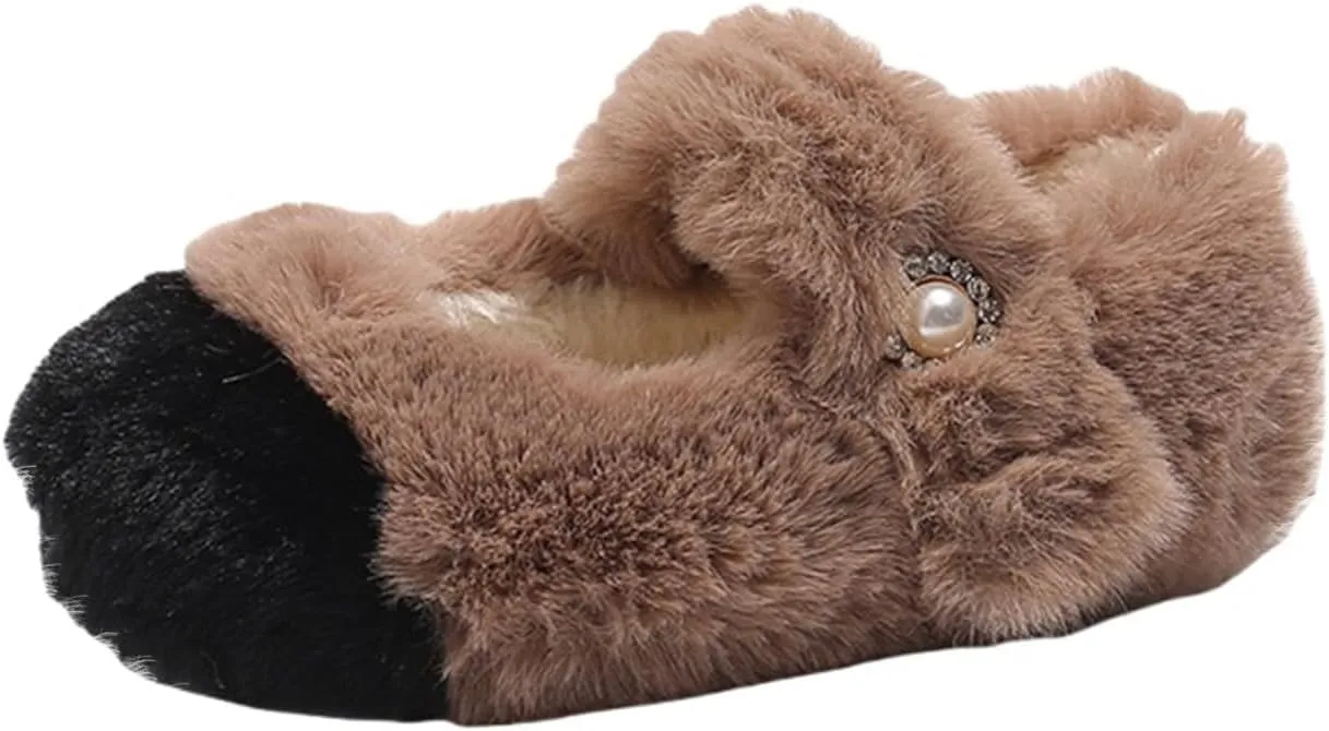 Toddler Girl House Slippers Cotton Comfy House Slippers Bedroom Slippers Winter Warm Indoor Shoes Fuzzy Slipper