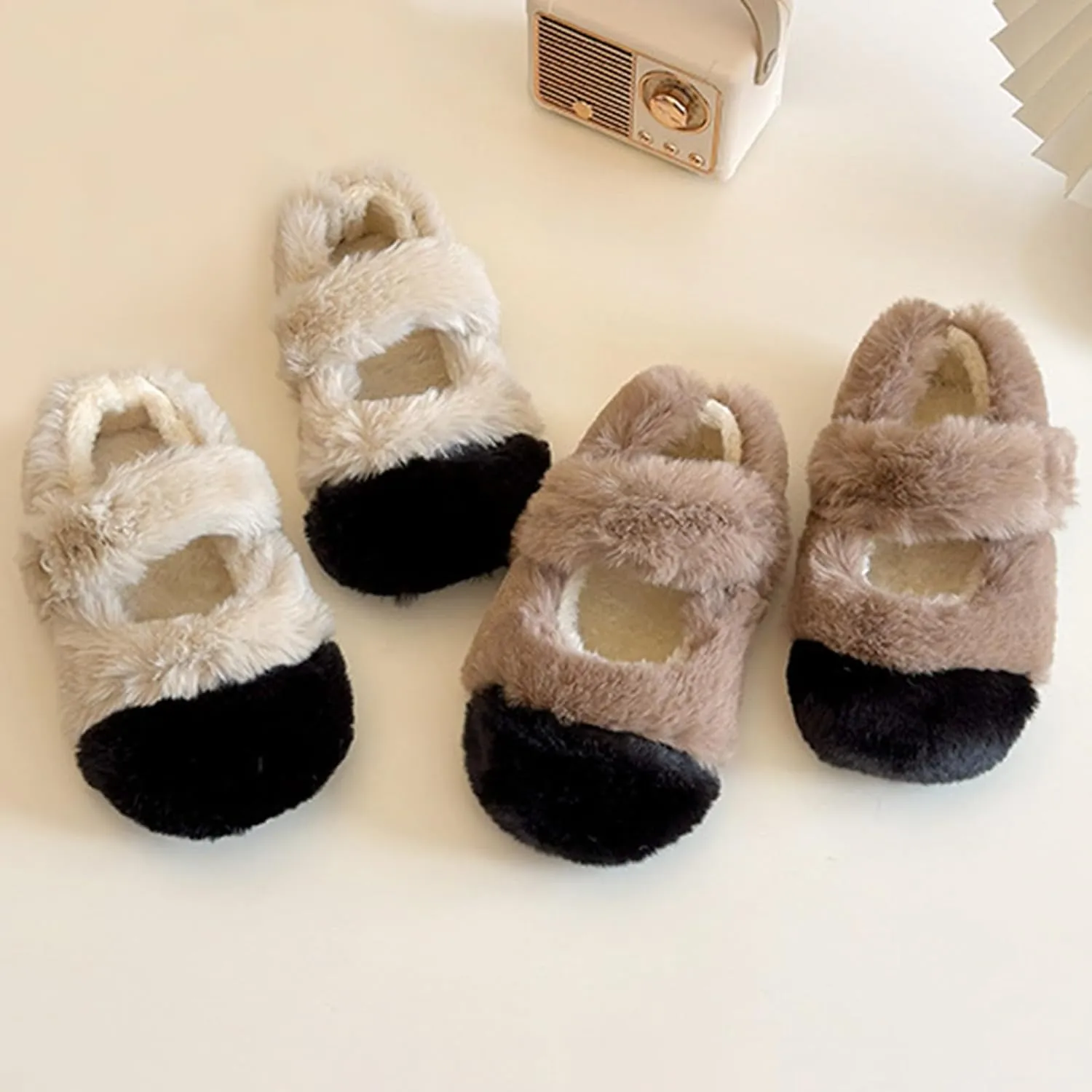 Toddler Girl House Slippers Cotton Comfy House Slippers Bedroom Slippers Winter Warm Indoor Shoes Fuzzy Slipper