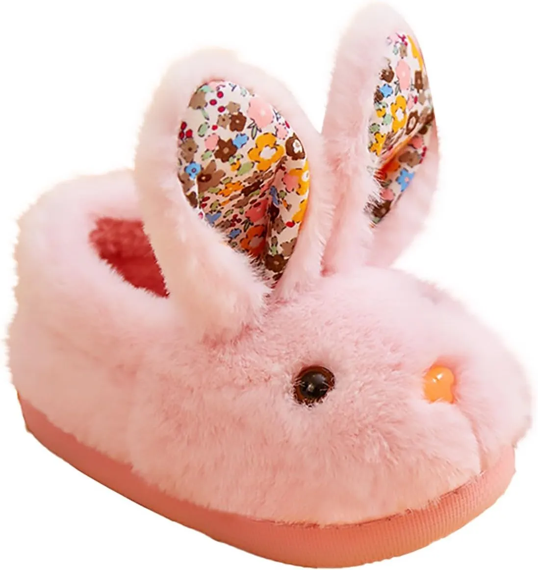 Toddler Girls Boys Home Slippers Fuzzy Bunny Ear Warm Winter Fleece Indoor Slipper Kids Flat Soft Plush Shoes