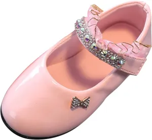 Toddler Girls Dress Shoes Rhinstones Mary Jane Ballet Flats Flower Girl School Party Wedding Shoes