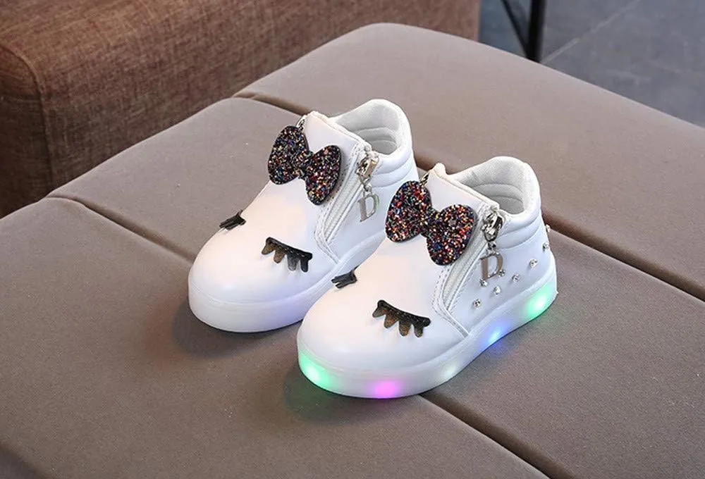 Toddler Girls Led Boots Kids Light Up Sneakers Flashing Breathable Casual Sport Walking Shoes Outdoor Water Shoes