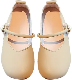 Toddler Wedding Shoes Flower Girl Mary Jane Shoes Square Toe Ballet Flat for Girls Slip On Flat for Party School