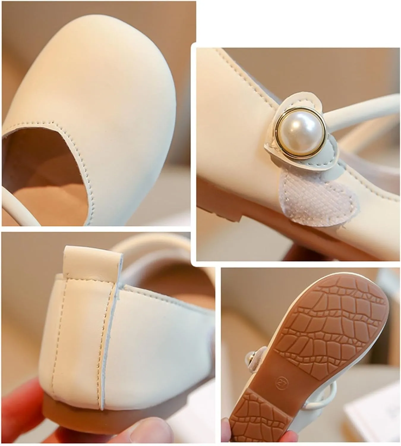 Toddler Wedding Shoes Flower Girl Mary Jane Shoes Square Toe Ballet Flat for Girls Slip On Flat for Party School