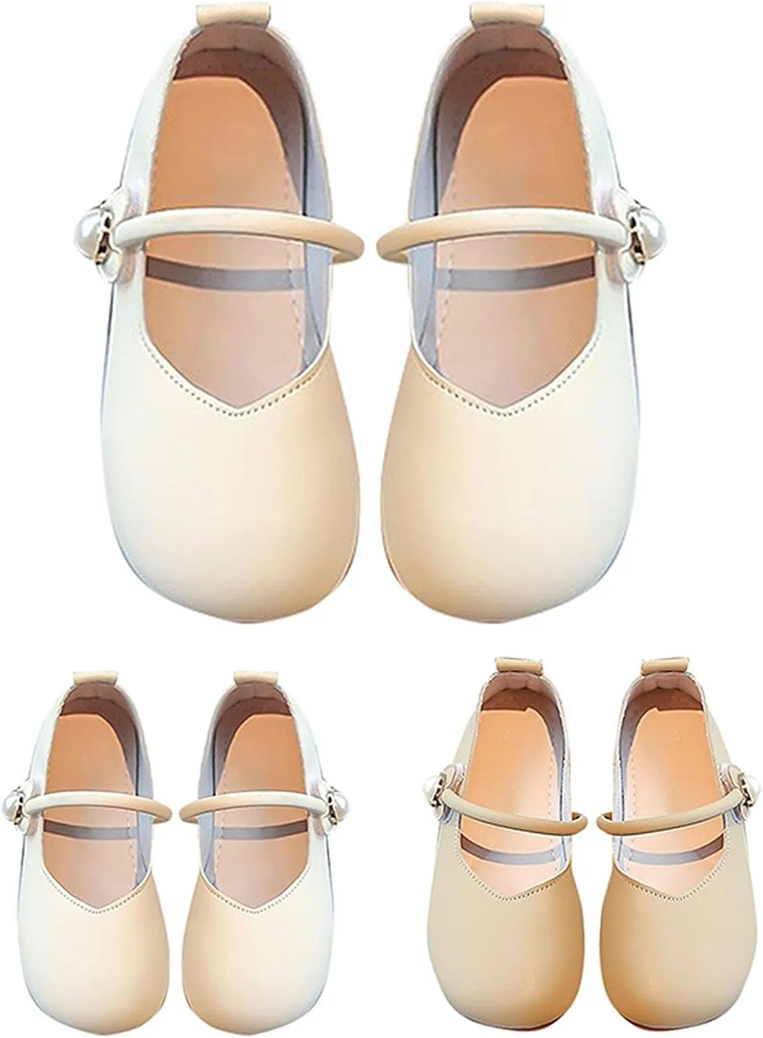 Toddler Wedding Shoes Flower Girl Mary Jane Shoes Square Toe Ballet Flat for Girls Slip On Flat for Party School