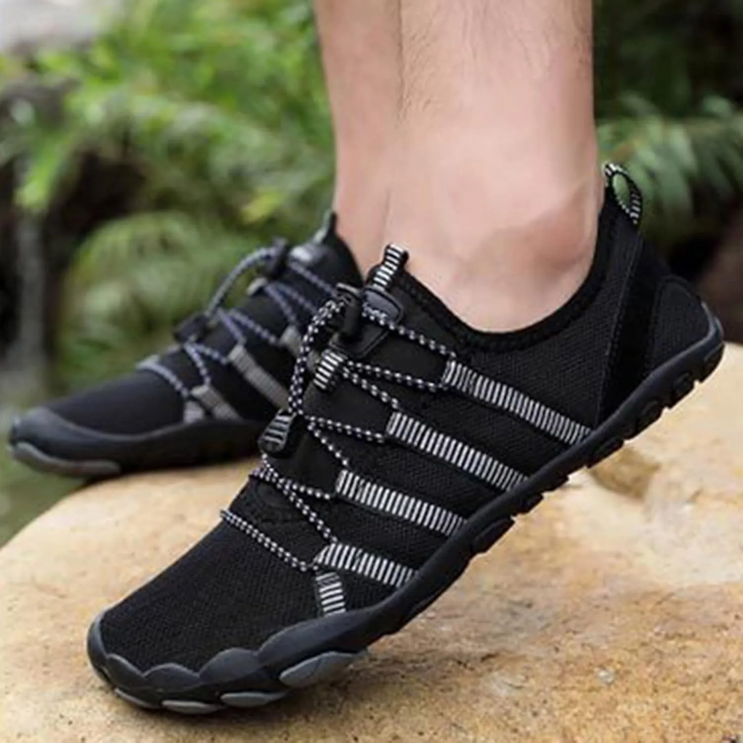 Water Shoes Men Wide Breathable Non Slip Athletic Water Shoes for Hiking Water Shoes for Men Wide Width Outdoor Water Sandal for Water Sports Travel Walk