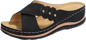 Wedge Sandals for Women 2025 Summer Comfortable Walking Open Toe Dressy Platform Slip on Sandal