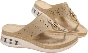 Wedge Sandals for Women Lightweight Arch Support Flip Flop Slippers Dressy Summer Beach Walking Sandals