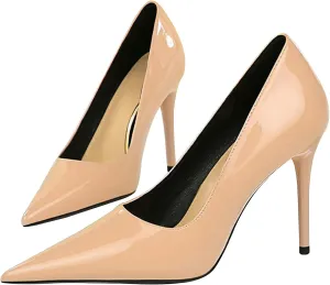 WENJIAZHIZHI Womens Closed Toe Stiletto High Heels Wedding Dress Pumps Shoes for Women Dressy Sexy Casual Slip Ons