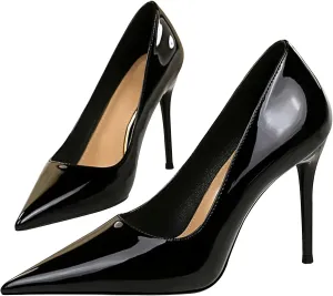 WENJIAZHIZHI Womens Closed Toe Stiletto High Heels Wedding Dress Pumps Shoes for Women Dressy Sexy Casual Slip Ons