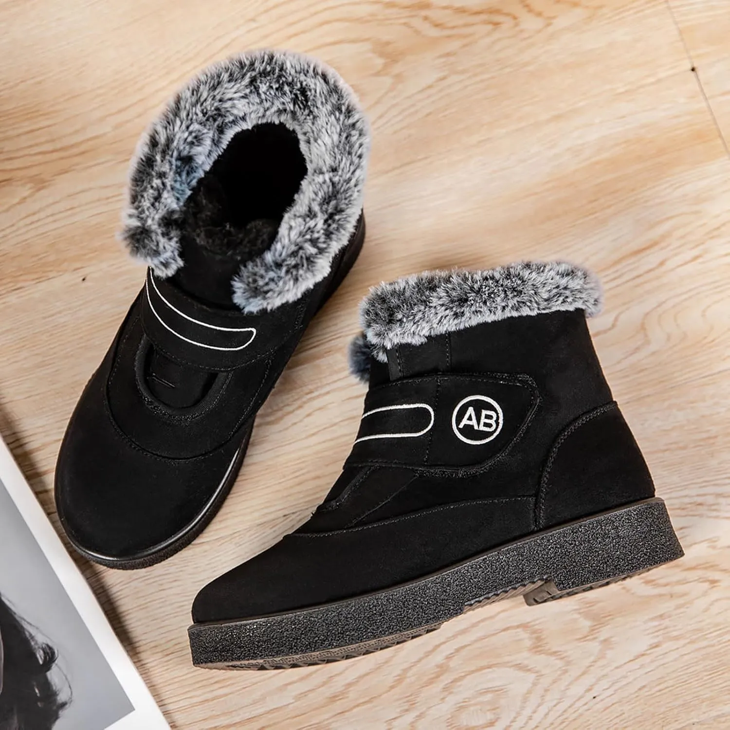 Winter Boots For Women Waterproof Waterproof Snow Boots Fur Lined Ankle Booties Warm Mid Calf Boots Outdoor Shoes