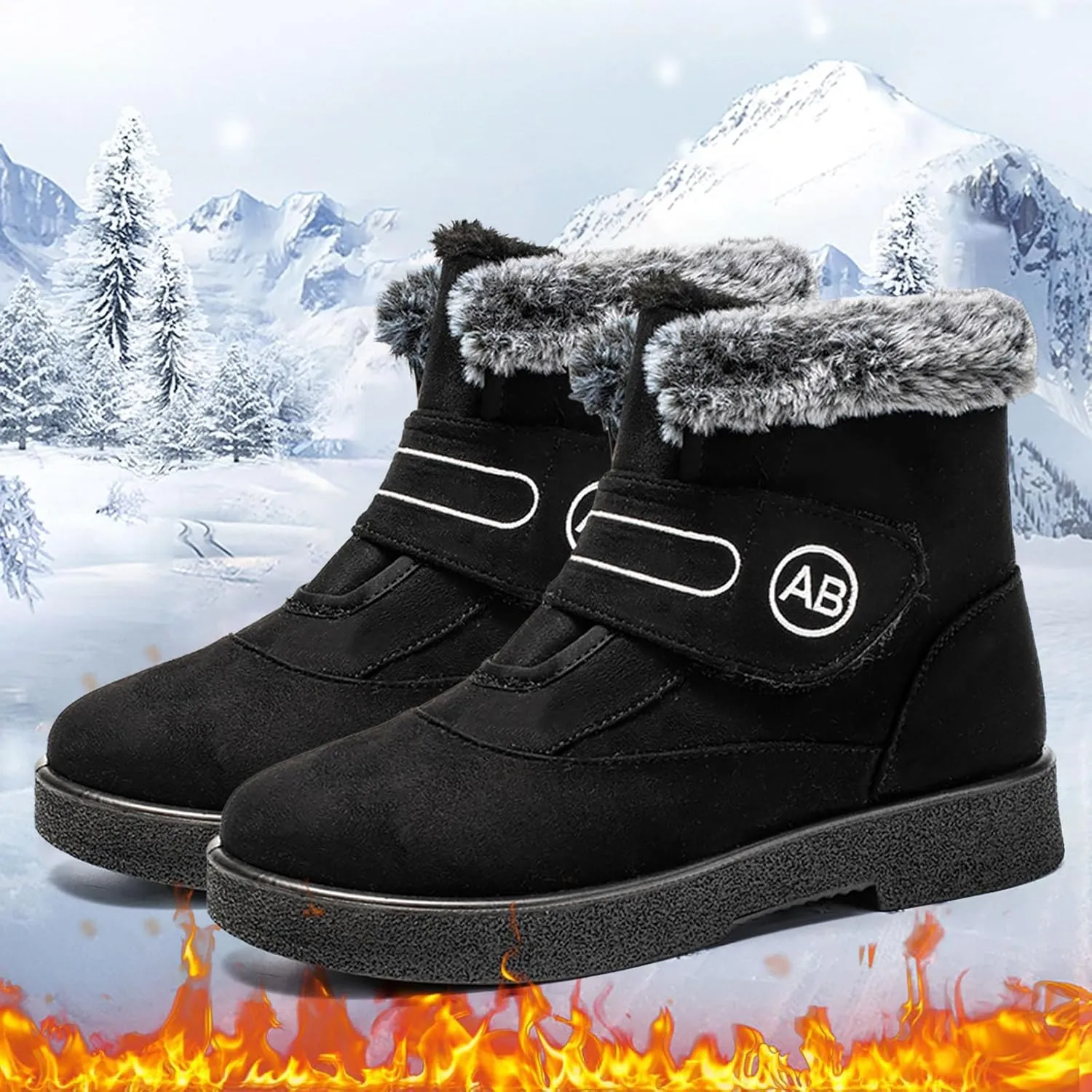 Winter Boots For Women Waterproof Waterproof Snow Boots Fur Lined Ankle Booties Warm Mid Calf Boots Outdoor Shoes